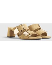 River Island - Faux Suede Double Buckle Mule Sandal - Lyst