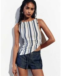 Pull&Bear - Asymmetric Striped Rustic Top - Lyst