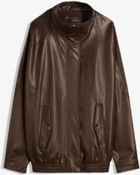 Bershka - – oversize-jacke aus kunstleder - Lyst
