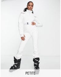 ASOS 4505 - Petite Ski Belted Ski Suit With Slim Kick Leg And Faux Fur Hood - Lyst