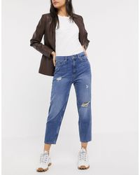 ONLY Mom jeans invecchiati - Blu