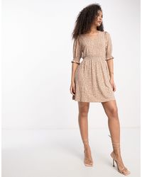 French Connection - Shirred Waist Mini Dress - Lyst