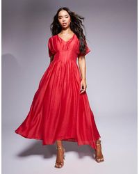 Forever New - Maxi-Jurk Met Pofmouwen - Lyst