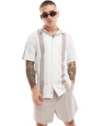 Only & Sons - Revere Collar Shirt With Boucle Stripe - Lyst