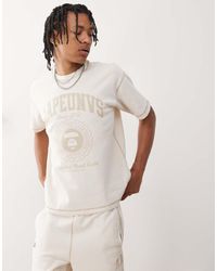 Aape By A Bathing Ape - Camiseta Blanco Hueso Con Diseño Reversible Y Logo Universitario De Aape By A Bathing Ape - Lyst