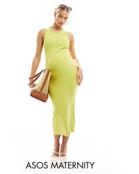 ASOS - Asos design maternity - robe sans manches longueur mollet en maille - Lyst