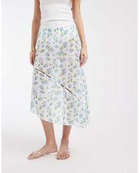 House Of Sunny - Hydrangea Asymmetric Button Detail Skirt - Lyst