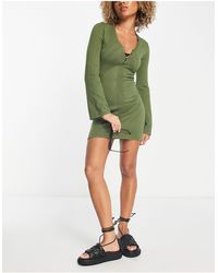4th & Reckless - Kourt Knitted Summer Dress With Lace Hole Detail - Lyst