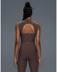 Oysho - Compressive Sleeveless Pinstripe Tank Top - Lyst