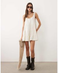 Miss Selfridge - Tiered Jersey Playsuit - Lyst