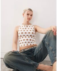 Motel - Haleen Star Print Tank Top - Lyst