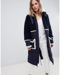 Urbancode Parka lungo con bordo - Blu