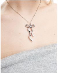 ASOS - Necklace With Bow Charm - Lyst