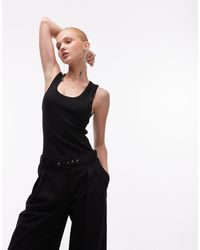 ASOS - Débardeur à nervures avec encolure dégagée et passepoils épais - Lyst