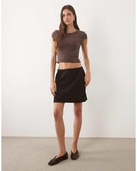 Threadbare - Minifalda Chocolate De Pana De - Lyst