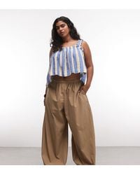 ASOS - Asos Design Curve Cotton/nylon Blend Pull-on Balloon Pants - Lyst
