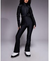 ASOS 4505 Ski & Snow - Asos 4505 Hourglass Ski Soft Shell Belted Ski Suit With Slim Kick Leg And Faux Fur Hood - Lyst