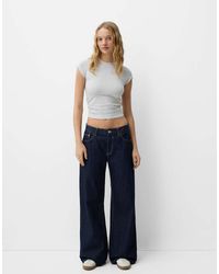 Bershka - Clean Wide Leg Jeans - Lyst