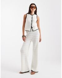 New Look - Co-ord Blanket Stitch Trousers - Lyst