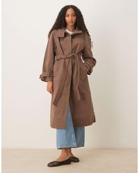 ASOS - Trench-coat long habillé à col cheminée - champignon - Lyst