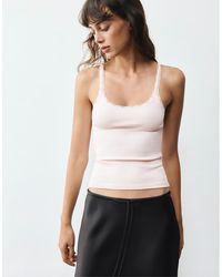 Pull&Bear - Tanktop Met Kanten Rand - Lyst