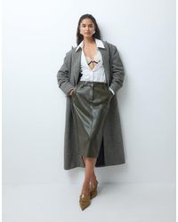 ASOS - Tailored Faux Leather Pencil Skirt - Lyst