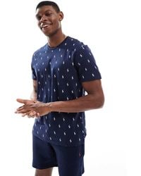 Polo Ralph Lauren - All Over Icon Logo Lounge T-shirt - Lyst