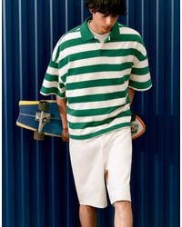 Pull&Bear - Boxy Oversized Fit Striped Polo Shirt - Lyst