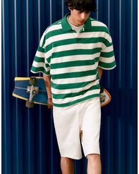 Pull&Bear - Recht Oversized Gestreept Poloshirt - Lyst