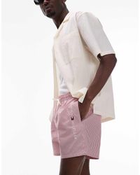 Tommy Hilfiger - Gestreepte Zwemshort Met Logo Aan De Zijkant En Trekkoord - Lyst