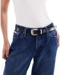 Stradivarius - Cintura Stile Western Nera Con Fibbia - Lyst