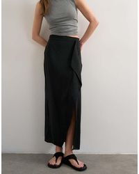 TOPSHOP - Sarong Wrap Midi Skirt - Lyst