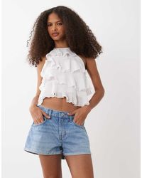 Mango - Teen Cotton Rich Ruffle Halterneck Top - Lyst
