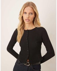 ASOS - Shrunken Fit Textured Button Through Long Sleeve Top - Lyst