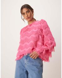 Y.A.S - Blusa Testurizzata Con Maniche Scampanate - Lyst