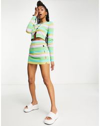 Collusion - Knitted Cut Out Mini Skirt - Lyst