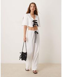 Sister Jane - Contrast Bow Broderie Wide Leg Trousers Co-ord - Lyst