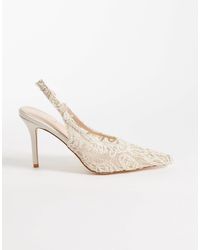 Raid - – annona – pumps aus cremefarbener spitze mit fersenriemen und absatz - Lyst