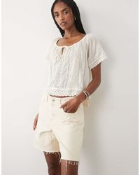 Mango - 100% Cotton Denim Shorts - Lyst