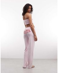 Von Dutch - 3 Piece Velour Straight Leg Bottom Graphic jogger Bottoms - Lyst