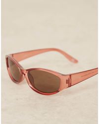 ASOS - Festival Racer Sunglasses With Burnt Crystal Frame And Brown Lens - Lyst