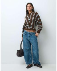 ASOS - Long Sleeve Sweater With Diagonal Stripe - Lyst