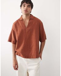 ASOS - Boxy Oversized Overhead Shirt With Linen - Lyst