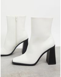 Monki Белые Сапоги На Каблуке Из Искусственной Кожи Robbie-белый