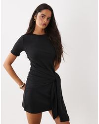 ASOS - Supersoft Tie Side Mini Dress - Lyst