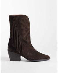Bronx - Jukeson Tassel Detail Western Boots Expresso Suede - Lyst