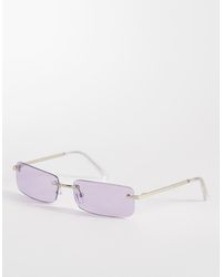 ASOS - Rectangle Rimless Sunglasses - Lyst