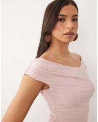 ASOS - Ruched Shoulder Grazer Top - Lyst