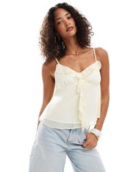 Miss Selfridge - Chiffon Ruffle Cami Top - Lyst