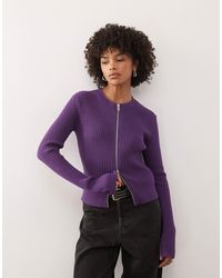 Weekday - Fitted Zip Through Cardigan With Sleeve Zip Detail - Lyst